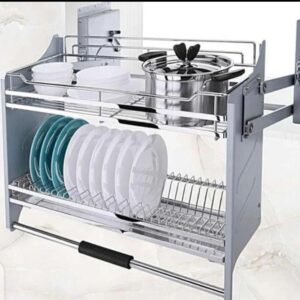 Pulldown plate rack stainless