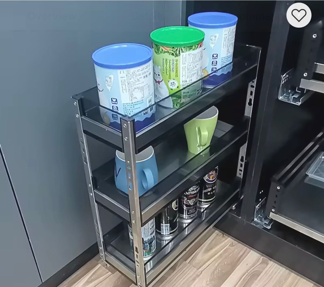 3 step slim pullout spice rack